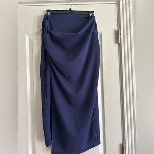 Stella Rae’s Boutique 2 Hearts Navy Blue Draped Midi Skirt – New with tags!